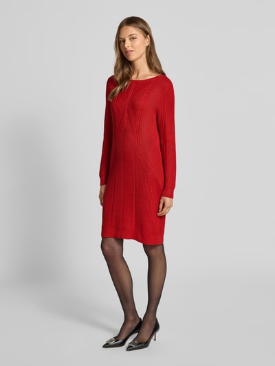 Lauren Ralph Lauren Strickkleid mit Rundhalsausschnitt Modell 'NISHAN' Rot 1