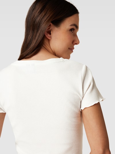 VERO MODA T-Shirt mit Muschelsaum Modell 'EMMA' Offwhite 3