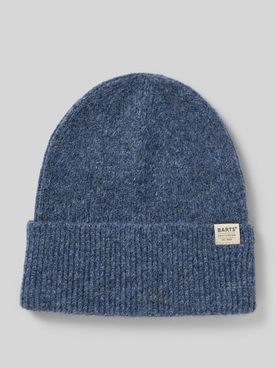 Barts Beanie met omslag en labeldetail, model 'Willian' Bleu - 1