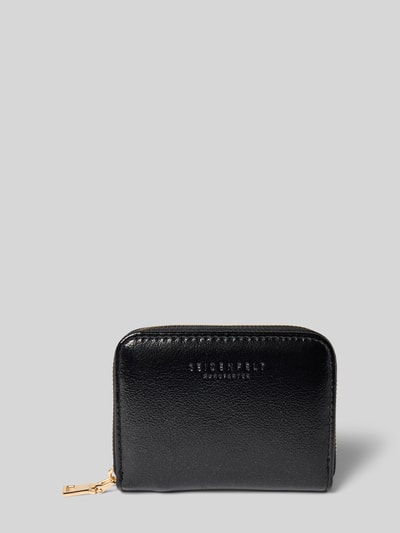 Seidenfelt Portemonnaie mit Label-Detail Modell 'YLVA' Black 1