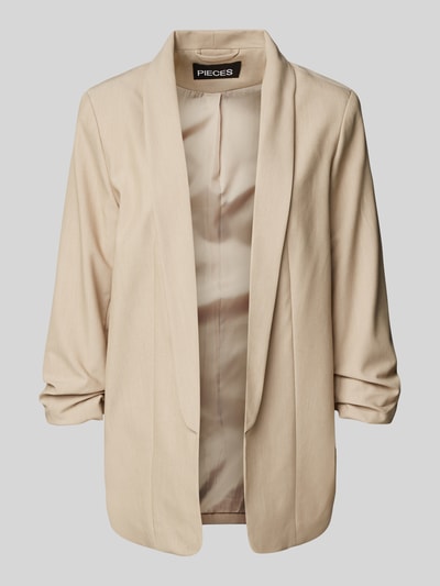 Pieces Regular Fit Longblazer mit Viskose-Anteil Modell 'BOSELLA' Beige 1