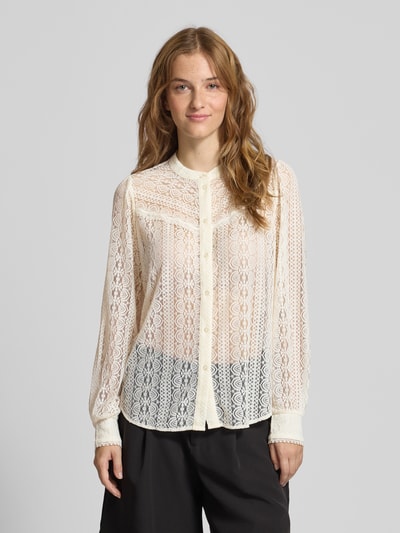 Only Regular fit blouse van transparant kant, model 'REBA' Offwhite - 4