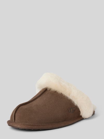 UGG Huisschoenen van leer, model 'SCUFFETTE II' Donkerbruin - 1