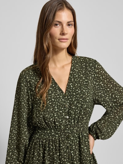 MSCH Copenhagen Minikleid im Allover-Look mit Knopfleiste Modell 'Kaylen Oceanna' Khaki 3