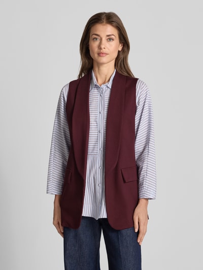 ZABAIONE Bodywarmer van viscosemix met sjaalkraag model 'Am44br' Bordeaux - 4