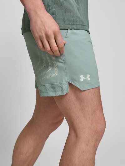 Under Armour Korte regular fit broek met elastische band met label, model 'Vanish' Mintgroen - 3