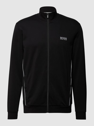 BOSS Sweatjack met contraststrepen, model 'Tracksuit Jacket' Zwart - 2