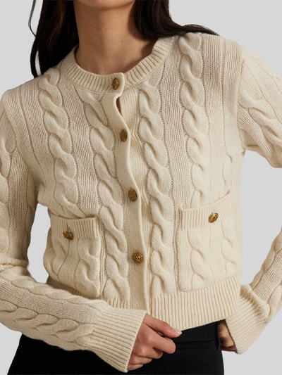 Polo Ralph Lauren Strickjacke mit Zierknöpfen Ecru 3