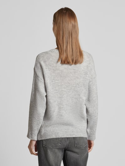 ZABAIONE Oversized gebreide pullover van viscose, model 'Emma' Lichtgrijs - 5