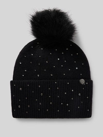 Guess Beanie mit Ziersteinbesatz Black 1