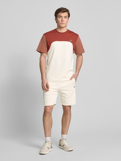 Lacoste Sweatshorts met labeldetail Roestrood - 1