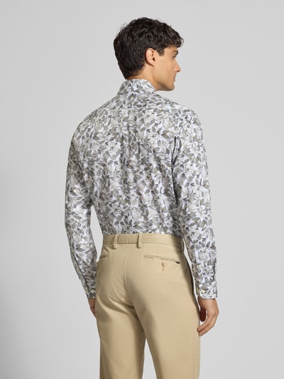 Christian Berg Men Regular Fit Freizeithemd mit floralem Allover-Print Weiss 5