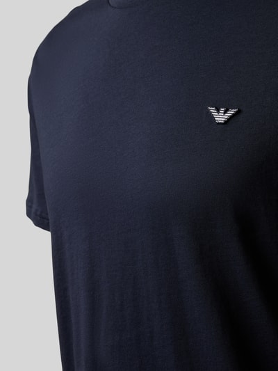 Emporio Armani T-Shirt mit Label-Patch Dunkelblau 2