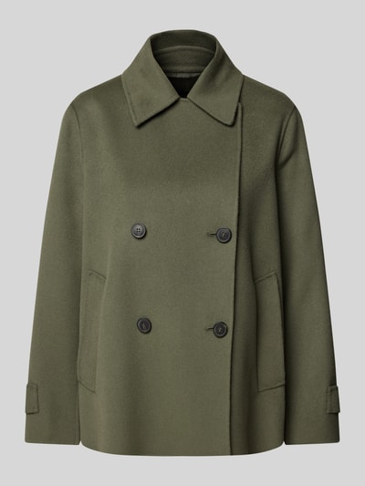 Weekend Max Mara Schurwolljacke mit Umlegekragen Modell 'AFONE' Khaki 2