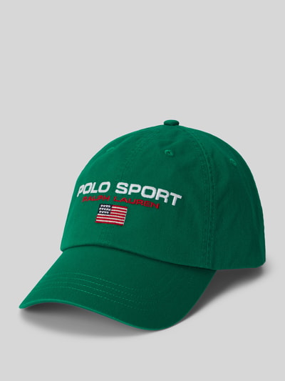 Produktfoto, Basecap aus reiner Baumwolle von Polo Ralph Lauren in Grün mit Label-Schriftzug, Twill-Optik und verstellbarem Riegel.