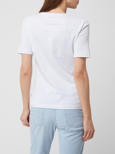 MAERZ Muenchen T-Shirt mit Streifenmuster  Hellblau 5