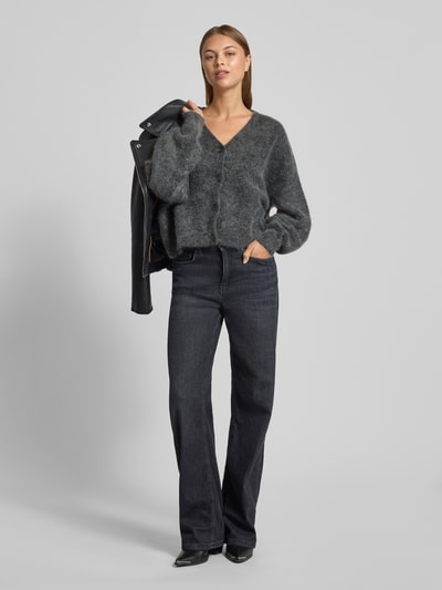 Gestuz Strickjacke mit Knopfleiste Modell 'debbie' Anthrazit 1