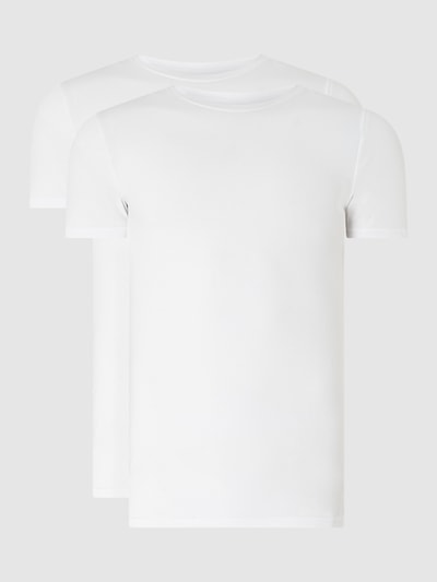 Drykorn T-shirt met stretch in een set van 2 stuks, model 'Cadan' Wit - 1