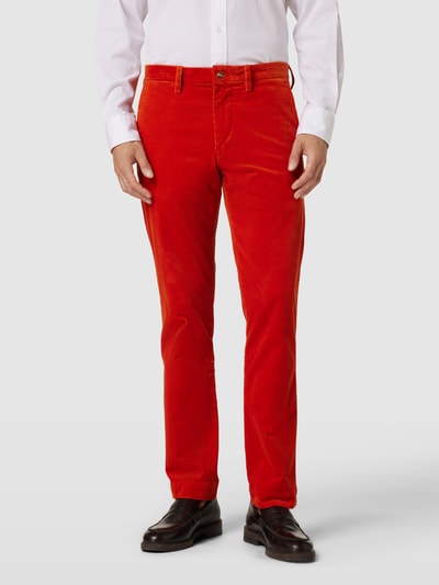 Polo Ralph Lauren Slim Stretch Fit Cordhose mit Knopfverschluss Modell 'BEDFORD' Orange 4