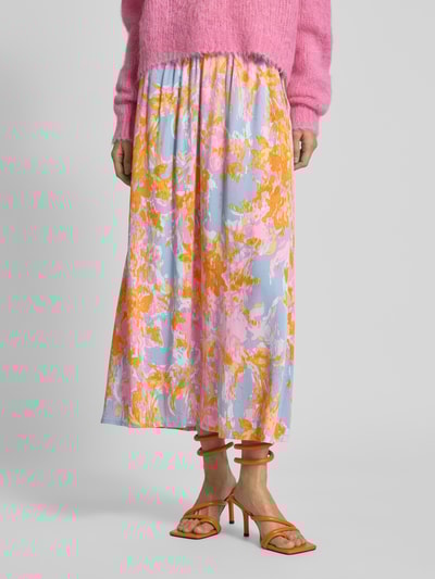 mbyM Midirock aus Viskose mit elastischem Bund Modell 'Aveline' Orange 4