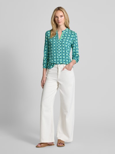 Emily Van den Bergh Slim Fit Bluse mit Stehkragen Gruen 1