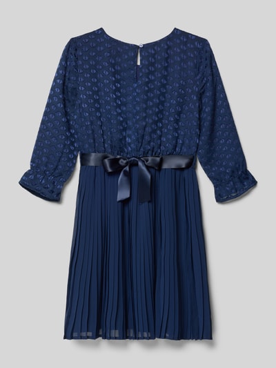 Happy Girls Jurk met Tailleband en Ronde hals Marineblauw - 3