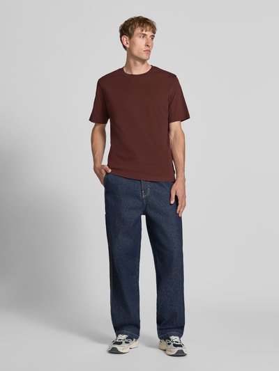 JACK & JONES T-shirt met ronde hals model 'ORGANIC' Bordeaux - 1