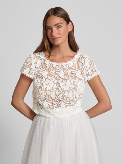 Luxuar Relaxed fit T-shirt in semi-transparant design Offwhite - 4