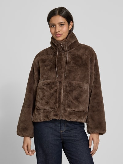 FREE/QUENT Jacke mit Kunstfellbesatz Modell 'FONY' Taupe 4