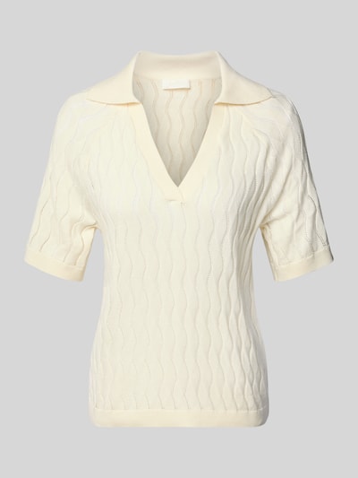 LeGer by Lena Gercke Gebreid shirt met platte kraag en V-hals Offwhite - 2