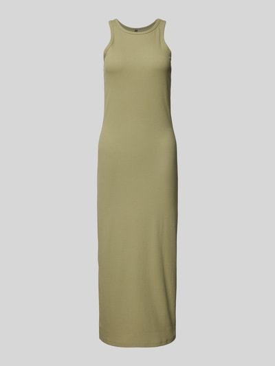 Pieces Sukienka midi z efektem prążkowania model ‘RUKA’ Trzcinowy 2