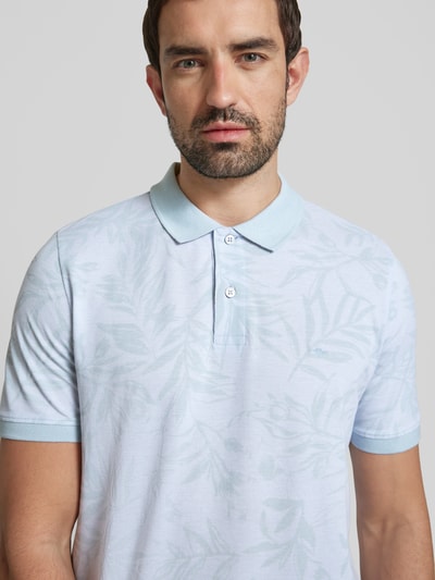 Fynch-Hatton Slim Fit Poloshirt mit Logo-Stitching Eisblau 3