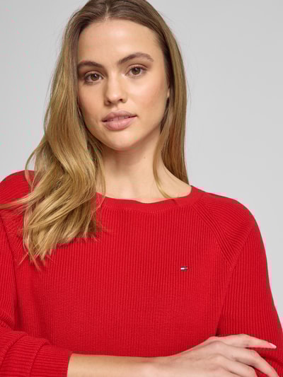 Tommy Hilfiger Regular fit gebreide pullover van zuiver katoen Rood - 3