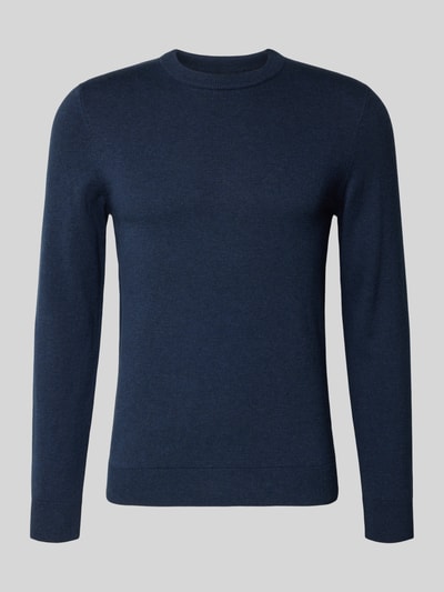 MCNEAL Gebreide pullover van een mix van katoen en kasjmier met ronde hals Marineblauw gemêleerd - 2