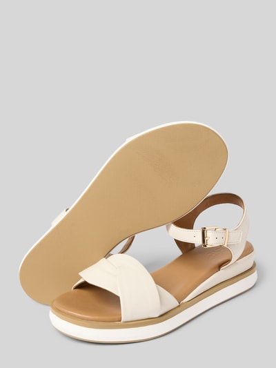 INUOVO Sandalette aus Leder mit glatter Sohle Offwhite 4