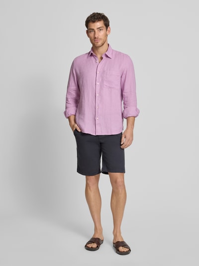 Marc O'Polo Regular Fit Freizeithemd aus reinem Leinen Flieder 1