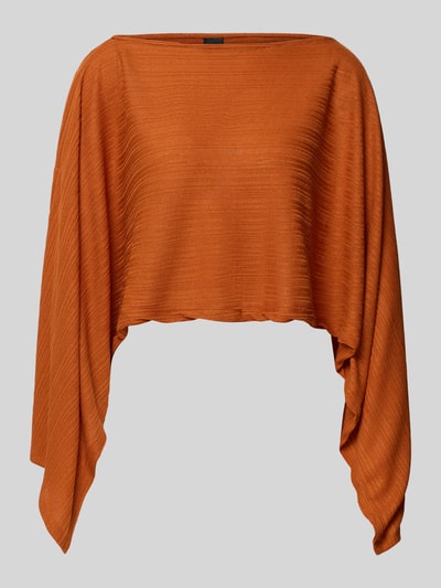 Produktfoto, Relaxed Fit Oberteil mit Viskose-Anteil Modell 'Poncho' von Gina Tricot in Orange, Material-Mix, leicht strukturierte Textur, Damen Oberteil, Langärmeliges Design, Rückenlänge bei Größe XS/S: 62 cm