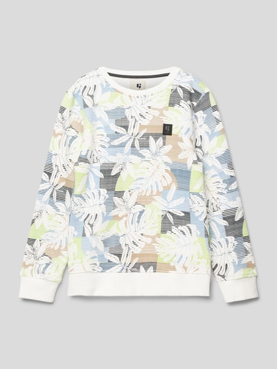 Garcia Sweatshirt mit Allover-Muster Offwhite 1