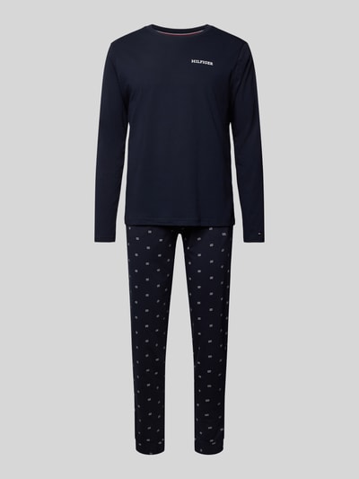 Tommy Hilfiger Pyjama met labelprint Donkerblauw - 1