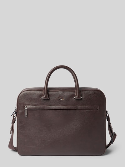 BOSS Laptoptasche mit Label-Prägung Modell 'Ray_RP_S' Dunkelbraun 1