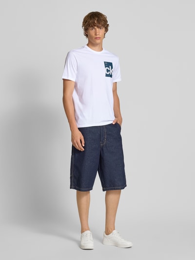 Calvin Klein Jeans T-Shirt mit Label-Print Weiss 1