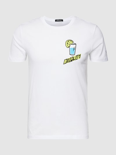 Replay T-shirt met labelprint Wit - 2