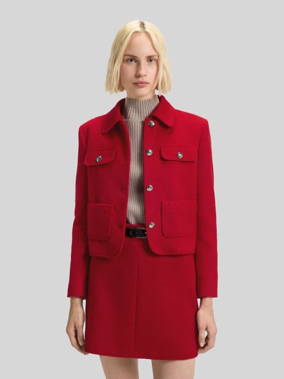 HUGO Krótki żakiet o pudełkowym kroju z dodatkiem wełny model ‘AGESIA’ Czerwony 4