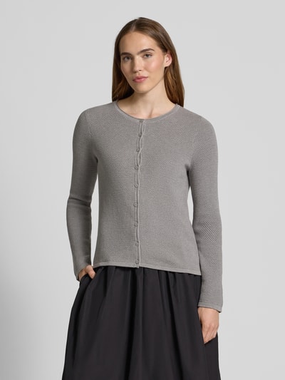 Christian Berg Woman Gebreide cardigan met structuurmotief Middengrijs gemêleerd - 4