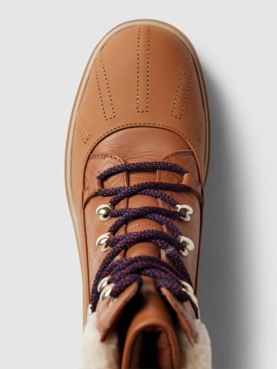 Tommy Hilfiger Schnürboots aus Leder Cognac 5