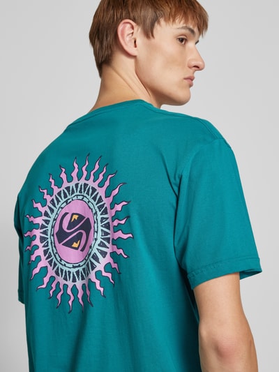 Quiksilver T-shirt met labelprint Groen - 3