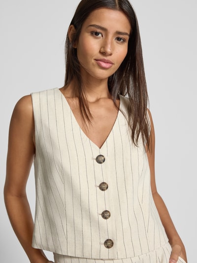 Jake*s Casual Weste aus Viskose-Mix mit Leinen-Anteil Flanell 3