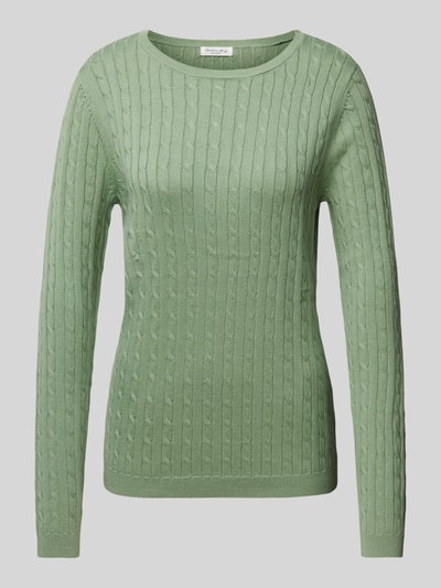 Christian Berg Woman Gebreide pullover met kabelpatroon Rietgroen - 2