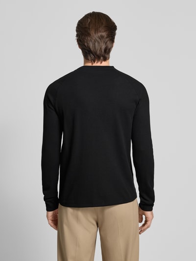 Tom Tailor Denim Regular fit shirt met lange mouwen en wafelstructuur Zwart - 5