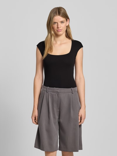 Gina Tricot T-shirt met vierkante hals en kapmouwen Zwart - 4